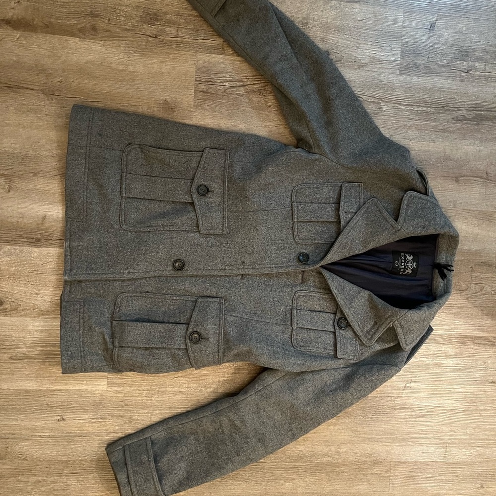Express Gray Wool Blend Pea Coat